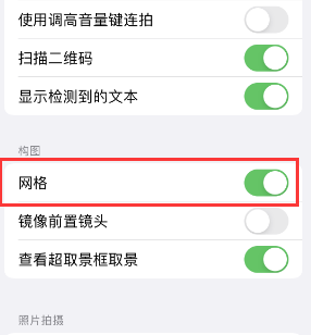 临泉苹果手机维修网点分享iPhone如何开启九宫格构图功能